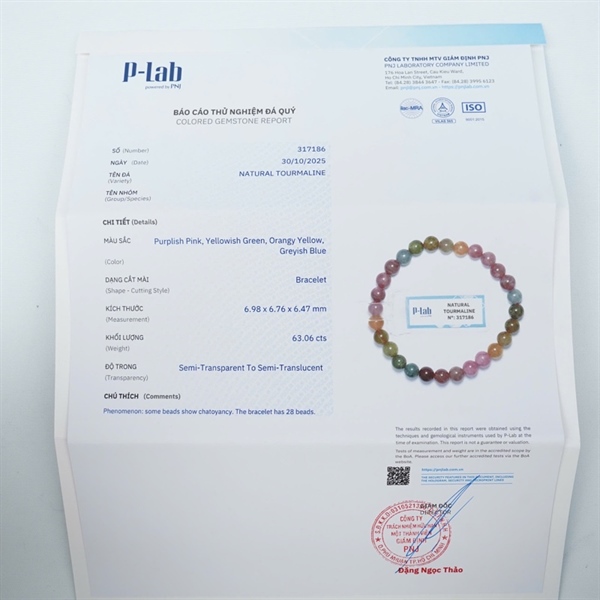 Vòng Tourmaline 30hạt 317186+