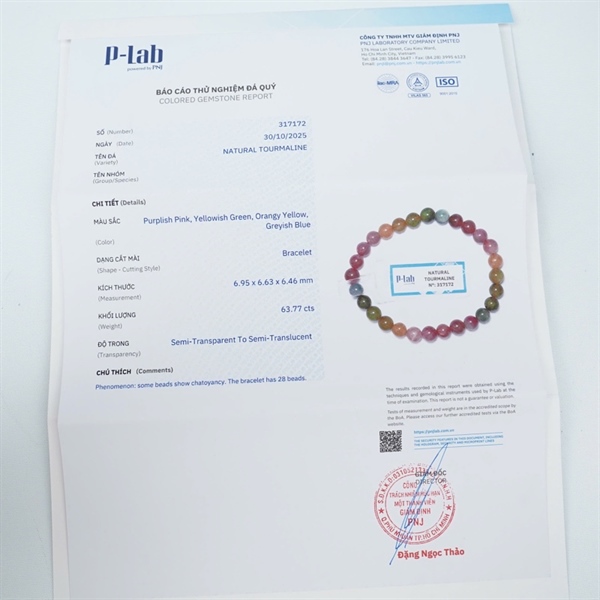 Vòng Tourmaline 30hạt 317172 +