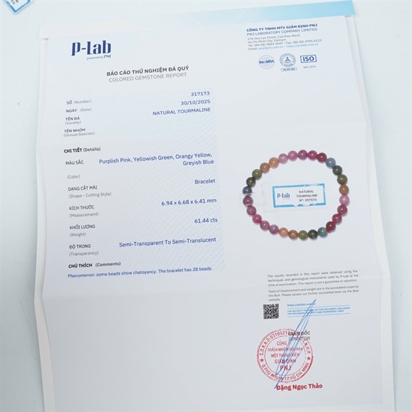 Vòng Tourmaline 30hạt 317173 +