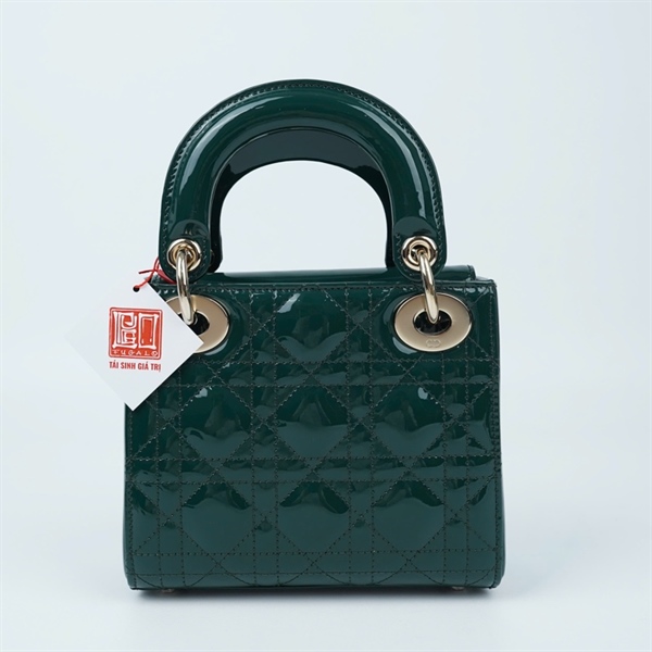 Túi Dior Lady xanh bóng (04-MA-0233) szmini (BMC) KG+
