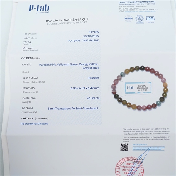 Vòng Tourmaline 30hạt 317185+