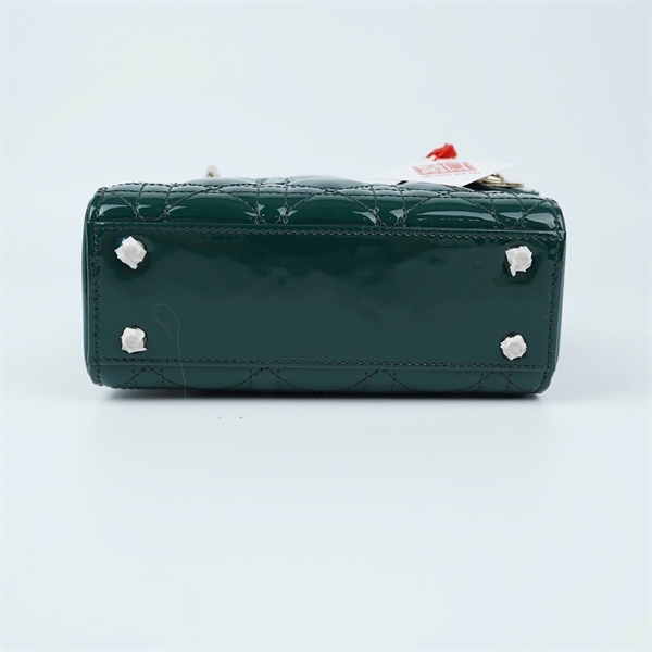 Túi Dior Lady xanh bóng (04-MA-0233) szmini (BMC) KG+