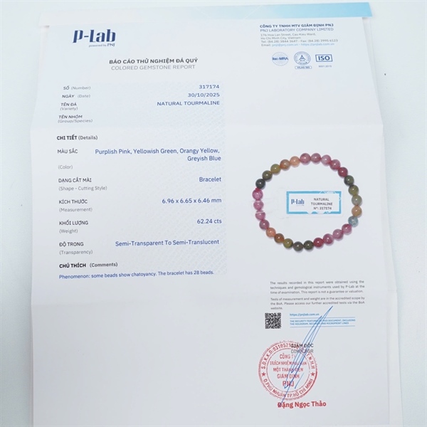 Vòng Tourmaline 30hạt 317174 +