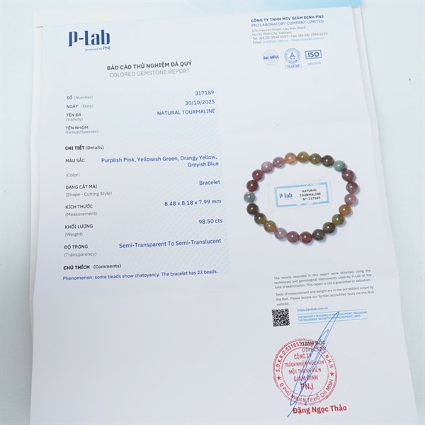 Vòng Tourmaline 30hạt 317189+