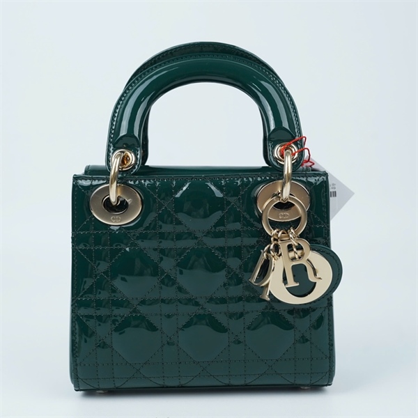 Túi Dior Lady xanh bóng (04-MA-0233) szmini (BMC) KG+