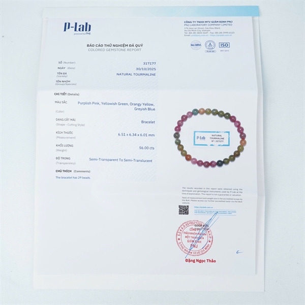 Vòng Tourmaline 30hạt 317177 +