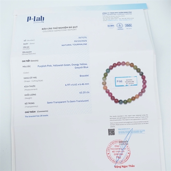 Vòng Tourmaline 30hạt 317175 +