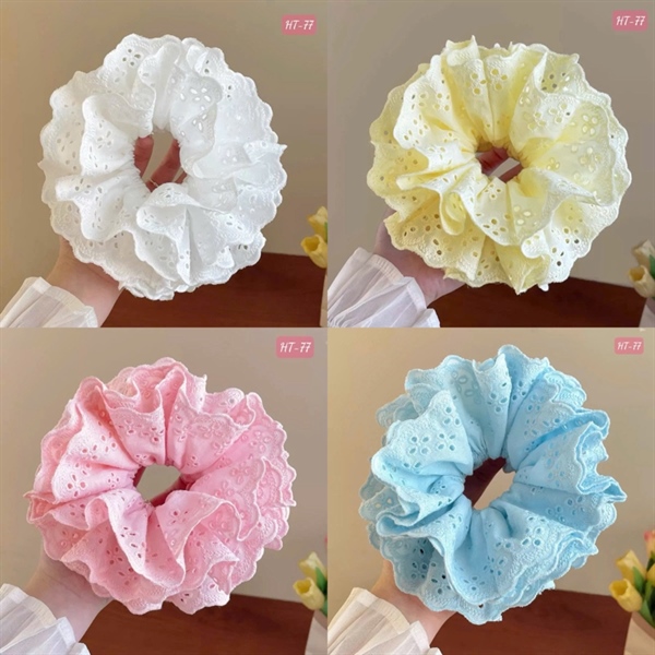 Dây scrunchies ren trơn 4 lớp