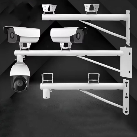 Cánh tay camera sắt dài 1,5 mét (mạ kẽm, sơn trắng)