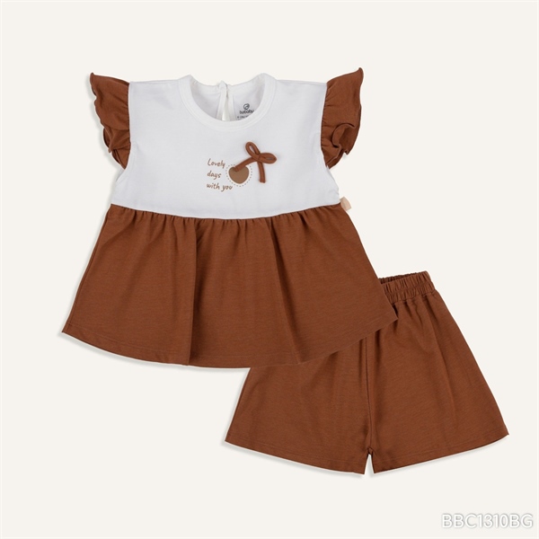 BC1310 - 12M/4Y Bộ ngắn tay cài sau bé gái Bamco