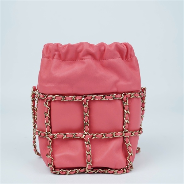 Túi Chanel hồng đan lưới (30709897) sz12 (BMC) KG+