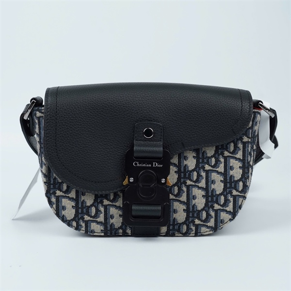 Túi Dior Saddle xám nắp đen (01-BO-0234) sz18 (A-T) KG+