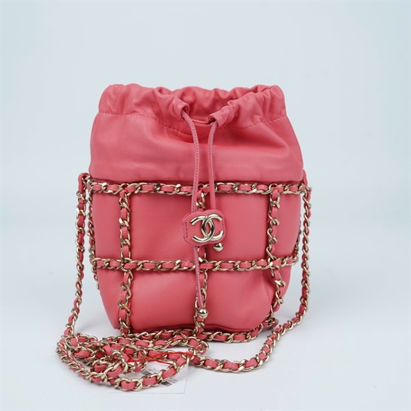 Túi Chanel hồng đan lưới (30709897) sz12 (BMC) KG+