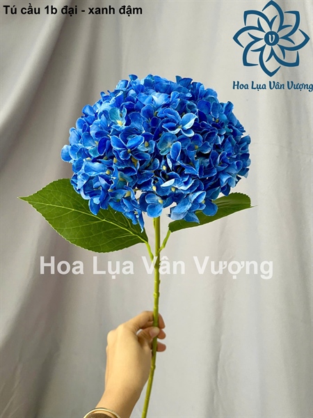 Tú cầu 1b đại - xanh đậm - Hoa cành dài - Hoa Lụa Vân Vượng
