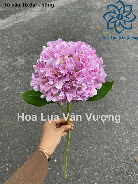 Tú cầu 1b đại - hồng - Hoa cành dài - Hoa Lụa Vân Vượng