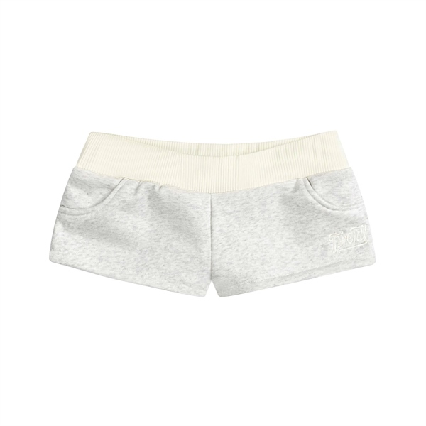 TWENTI Short Nỉ Chân Cua Phối Đai Thun Gân - Short Nỉ Xám - Freesize