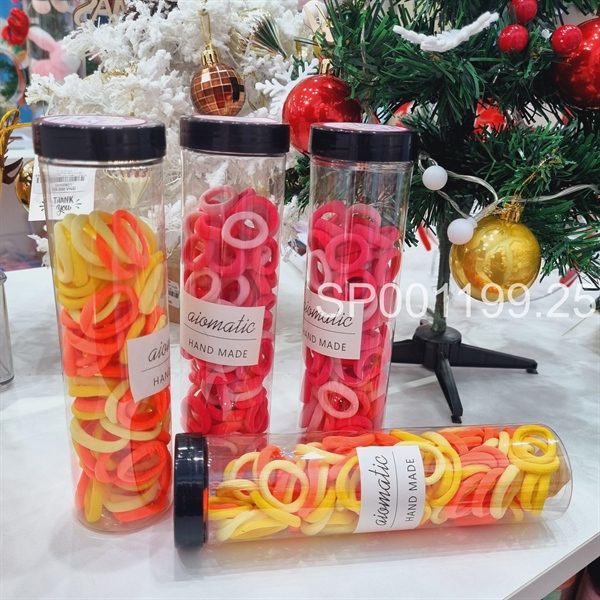 Hộp thun cột tóc hồng