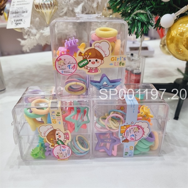 Hộp cột tóc kẹp tóc vuông