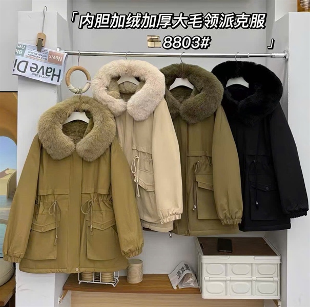 Áo parka lót lông dáng dài 8003