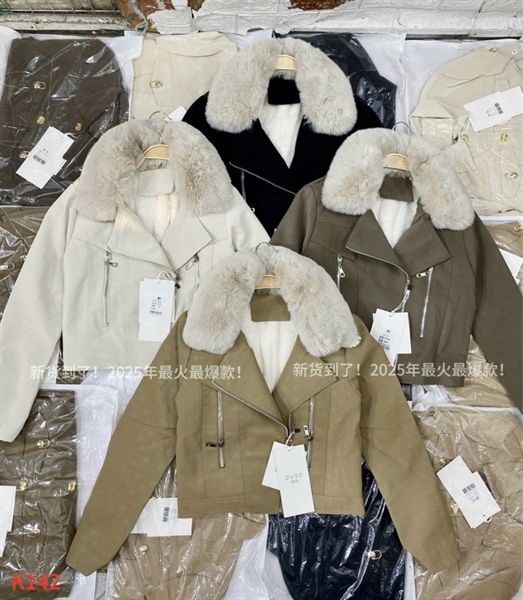 Khoác da nhung lót lông 142