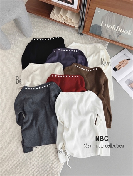 Áo len tăm lệch vai ss25