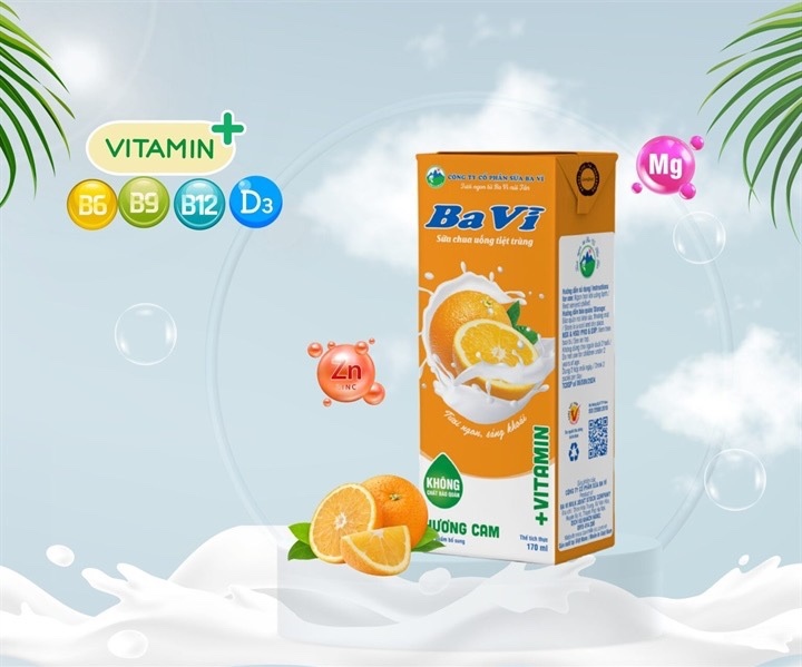 Thực phẩm bổ sung sữa chua uống tiệt trùng Ba Vì hương Cam (170ml)