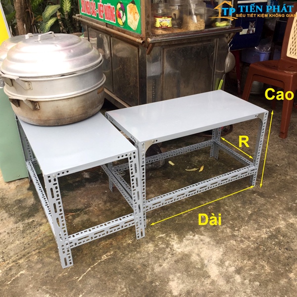 Kệ sắt v lỗ Dài x Rộng x Cao x Số Mâm Sơn tĩnh điện - Miễn Phí Ship