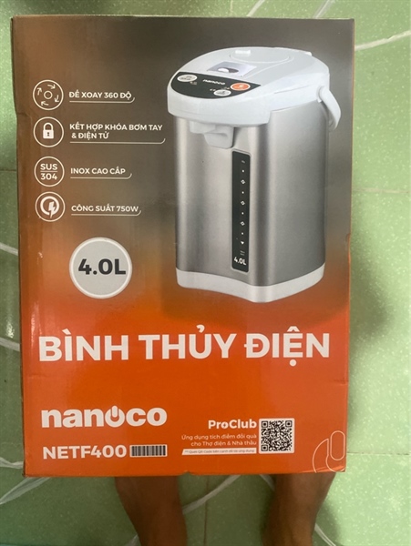 Bình thuỷ điện 4.0L NETF400 NANOCO
