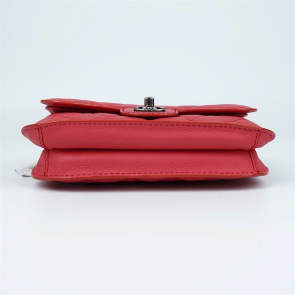 Túi Chanel Natural Flap Bag Quilted Lambskin hồng cam (23555174) +