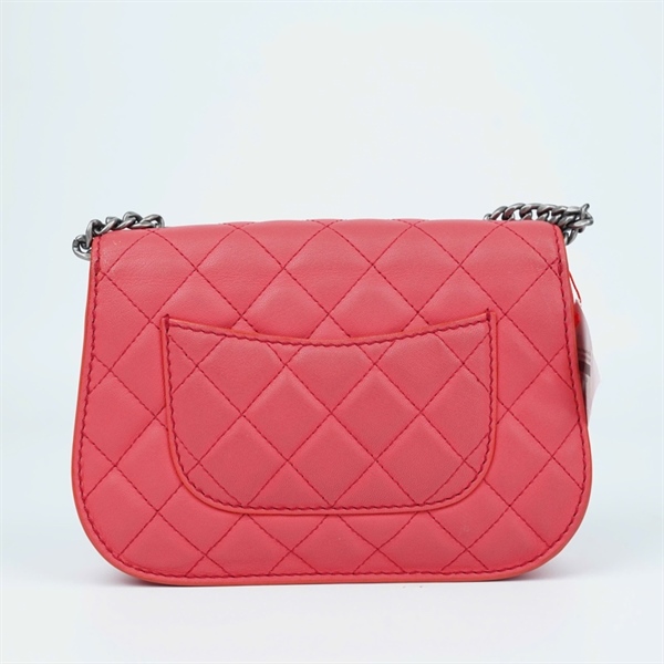 Túi Chanel Natural Flap Bag Quilted Lambskin hồng cam (23555174) +
