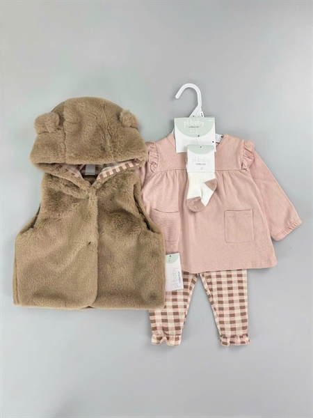 Set Bộ 4 Chi Tiết Kèm Áo gile Lông Thỏ+ Tất