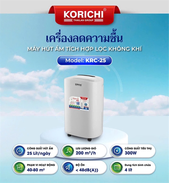 Máy hút ẩm Korichi KRC -25(25L/ngày)
