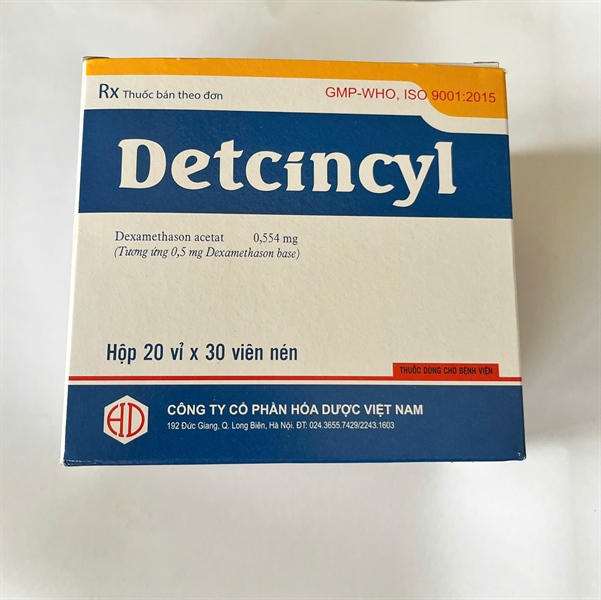 Detcincyl dexamethason 0.5mg hóa dược (h/600v)