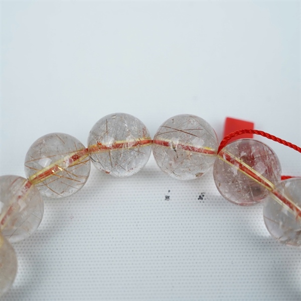 Vòng thạch anh tóc nâu-đỏ-vàng ly14 +