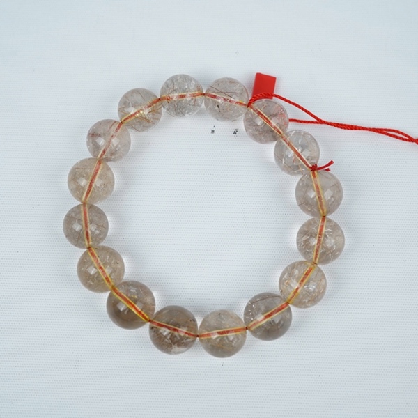 Vòng thạch anh tóc nâu-đỏ-vàng ly14 +