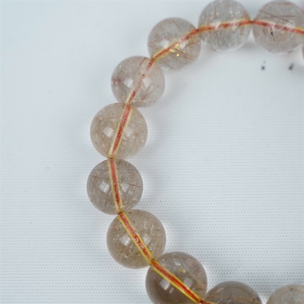 Vòng thạch anh tóc nâu-đỏ-vàng ly14 +