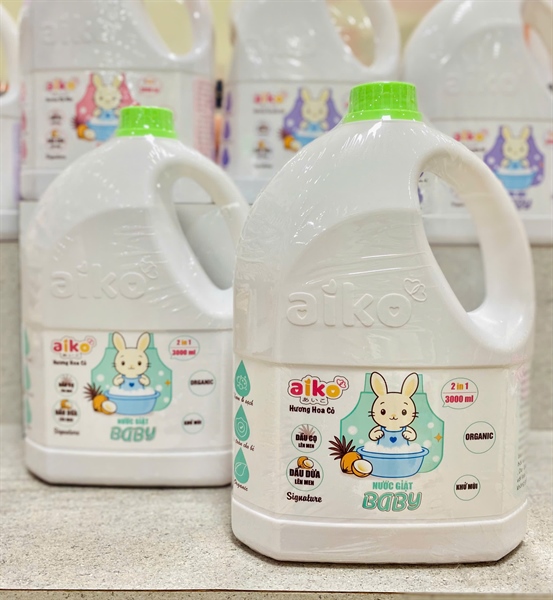 Nước giặt Aiko Baby Hương hoa Cỏ Xanh lá 3Kg