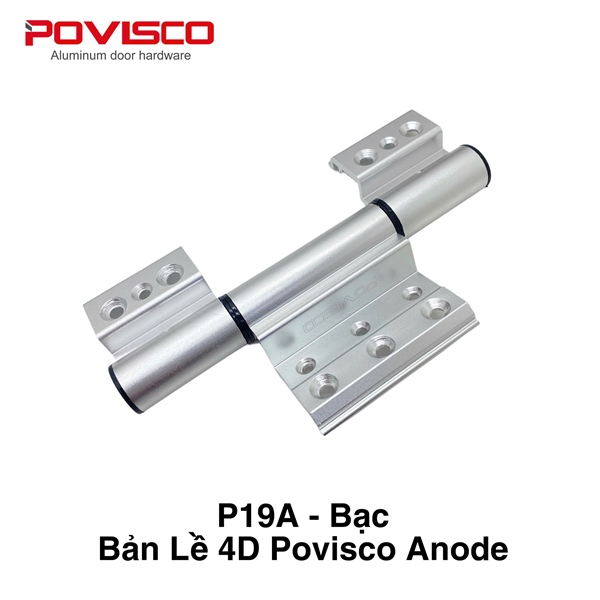 Bản lề 4D Aviha AV19A Bạc (Mẫu 3 khúc Anode)