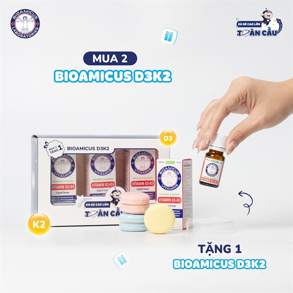 Mua 2 tặng 1 Vitamin D3K2 Bioamicus