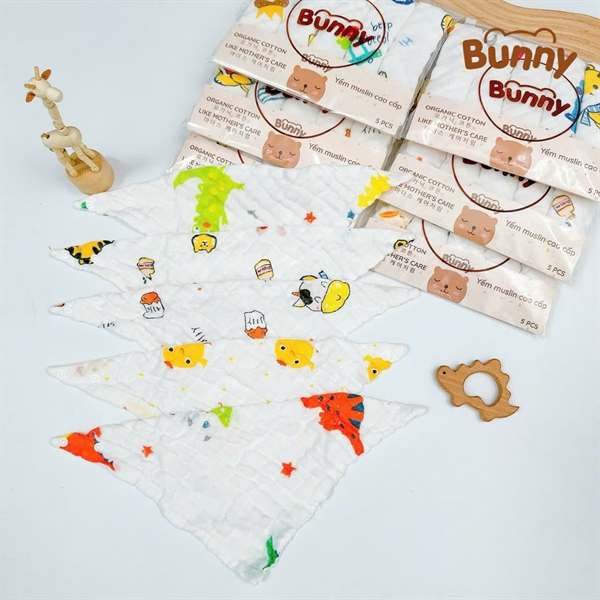 Set 5 yếm xô nhăn Bunny