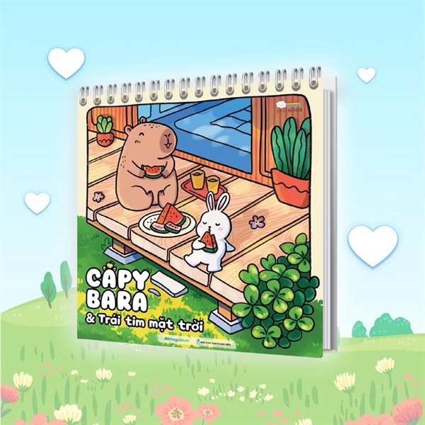 Sách tô màu Capybara & Trái tim mặt trời