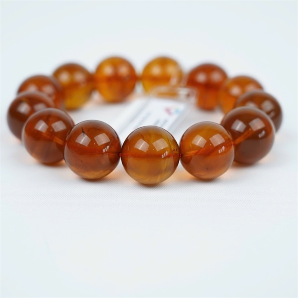 Vòng tay hổ phách 13 hạt ly18.96-18.06 (852583) KG+