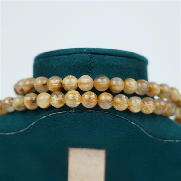 Chuỗi thạch anh tóc vàng 80 hạt ly7.47-6.99 (557582) KG+