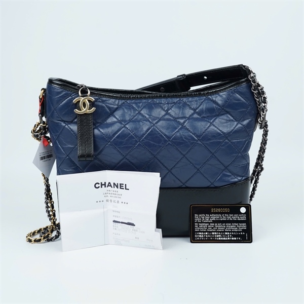 Túi Chanel Gab xanh có lót form (25260050) sz27 (MV) KG+