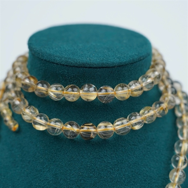 Chuỗi thạch anh tóc vàng 117 hạt ly7.98-4.74 (663375) KG+