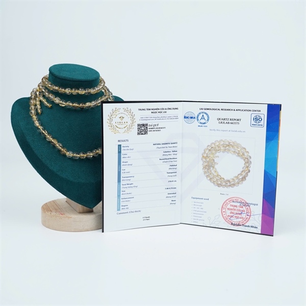 Chuỗi thạch anh tóc vàng 117 hạt ly7.98-4.74 (663375) KG+