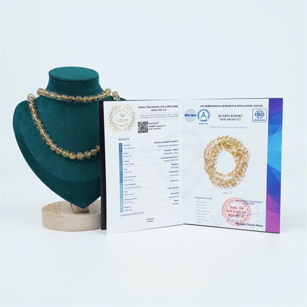 Chuỗi quấn thạch anh tóc vàng 118 hạt ly8.96-4.68 (643727) KG+