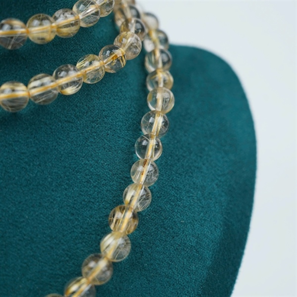 Chuỗi thạch anh tóc vàng 117 hạt ly7.98-4.74 (663375) KG+