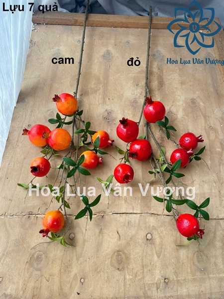 Lựu 7 quả - Hoa cành ngắn - Hoa Lụa Vân Vượng