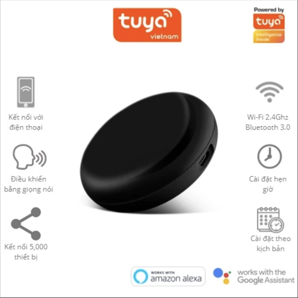 Bộ Điều Khiển Hồng Ngoại TUYA Wifi S12 - Điều Khiển Điều Hòa Quạt Tivi,... Điều Khiển Giọng Nói
